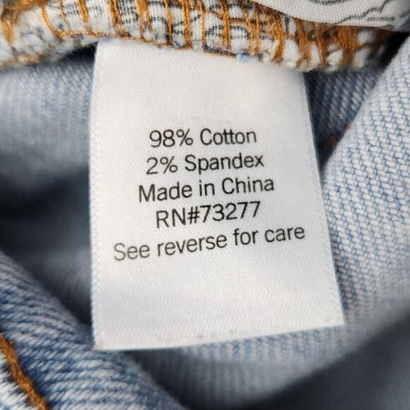 Ribcage Wide Leg Distressed Jeans Womens 24x30 Light Blue High Waist Rise - Picture 9 of 9